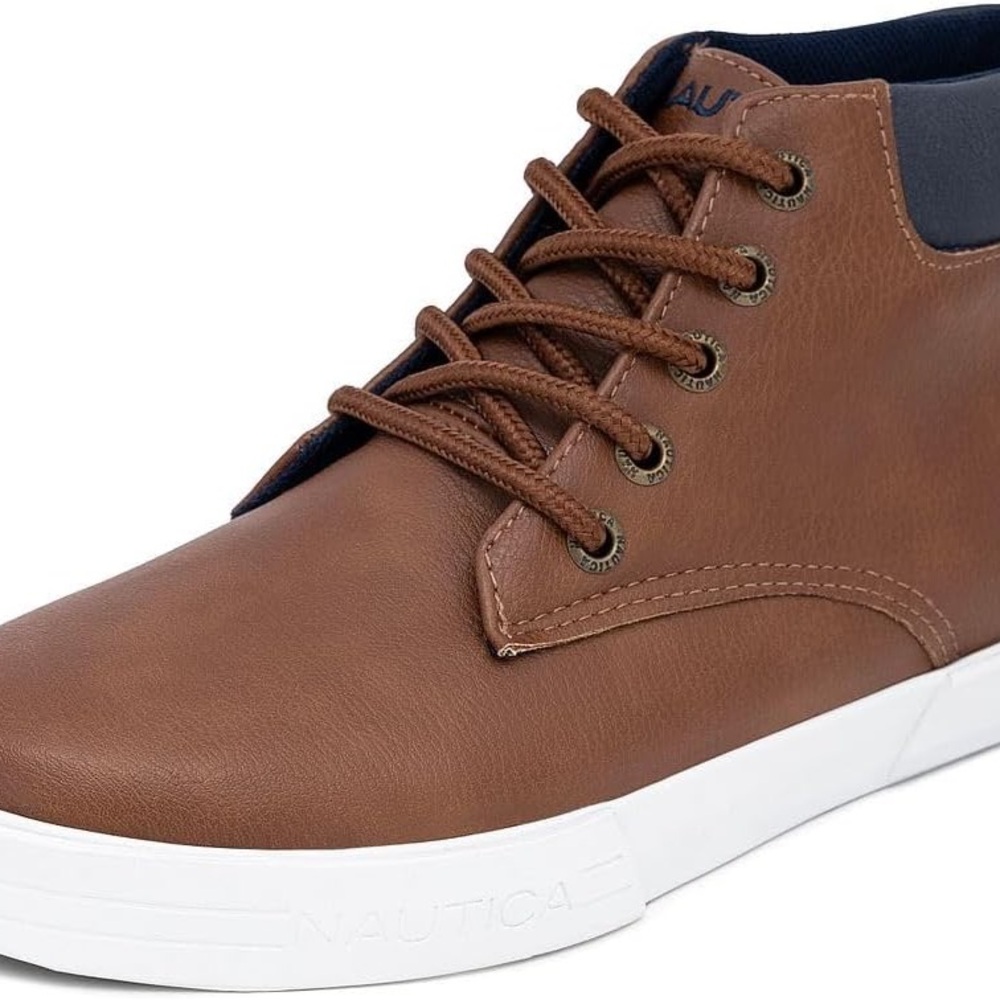 New Nautica Boys Wharf Harbour Padded Collar High-top Sneaker Size 5